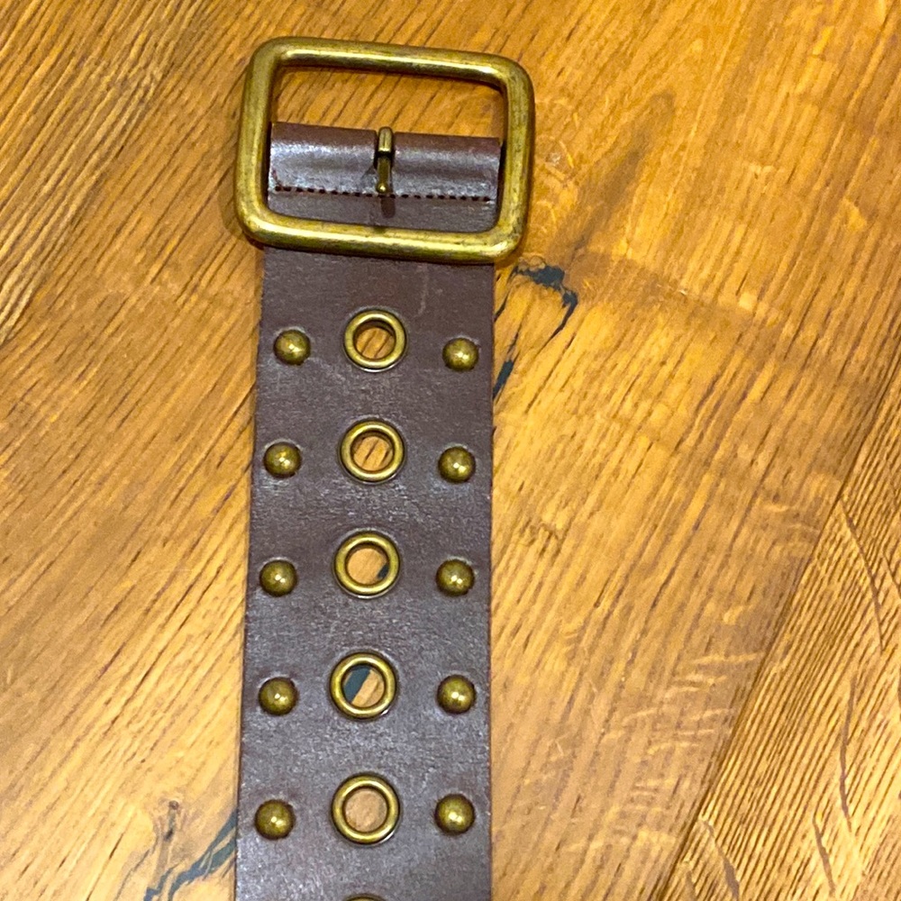 HOBO | Retro Style Leather & Brass Belt | Size S/M (~34 inches long)